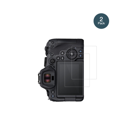 CanonEOS R6 Mark II mit aufgebrachter dipos Flex Schutzfolie, glasklare Darstellung ohne Einschränkungen