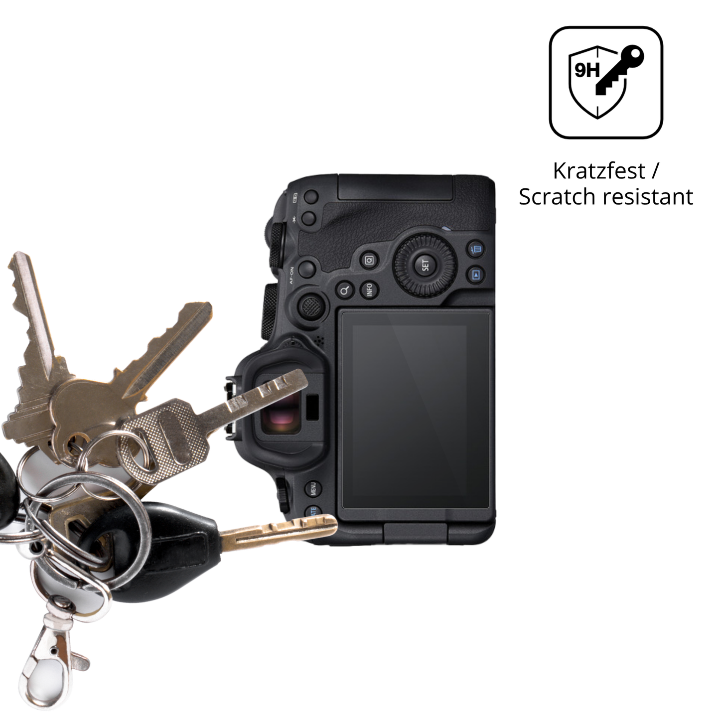 dipos Displayschutz für Canon EOS R6 Mark II, transparente Oberfläche, perfekte Passform auch für die Rundungen