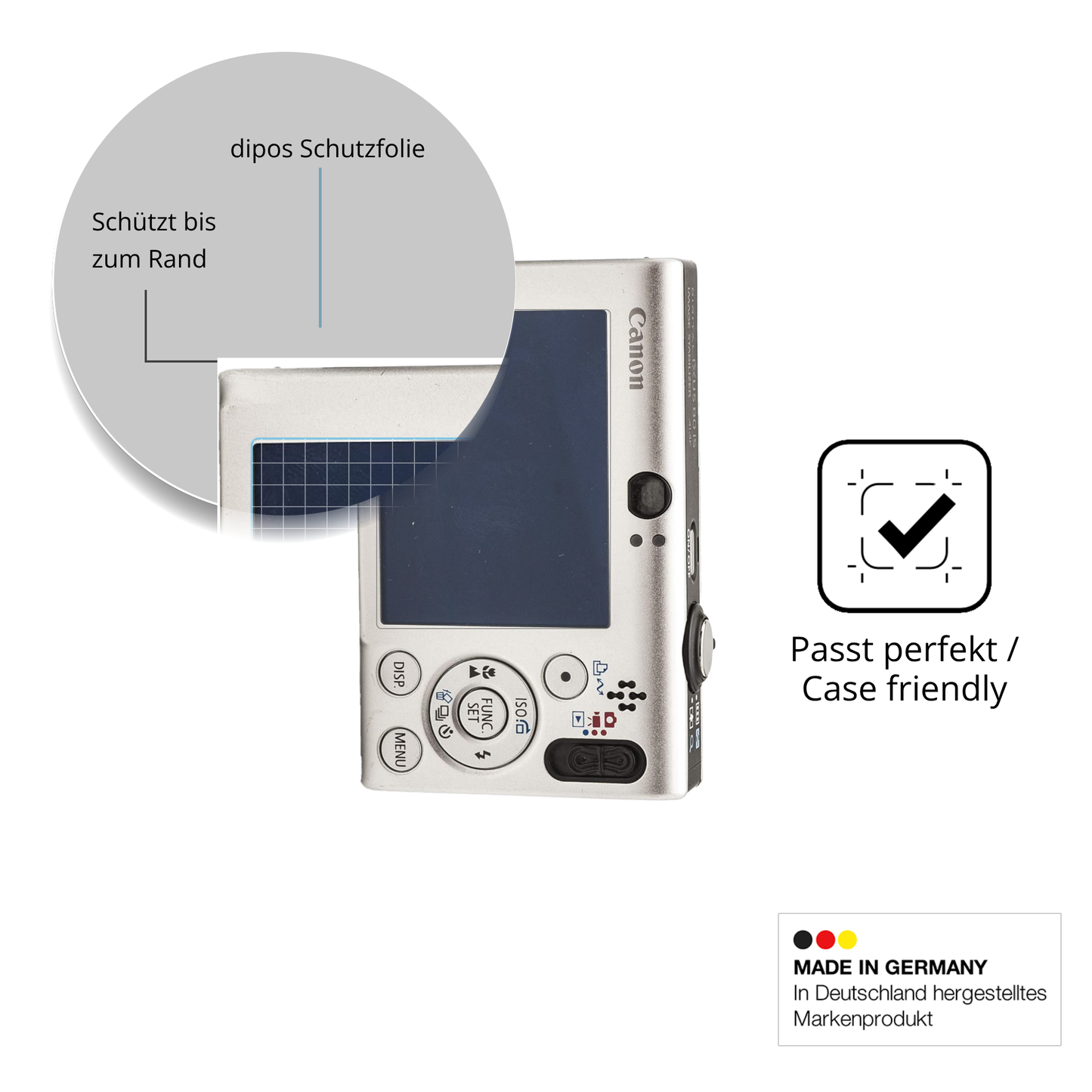 Schutzglasfolie mit optimaler Passform, zur Verwendung mit Hüllen geeignet