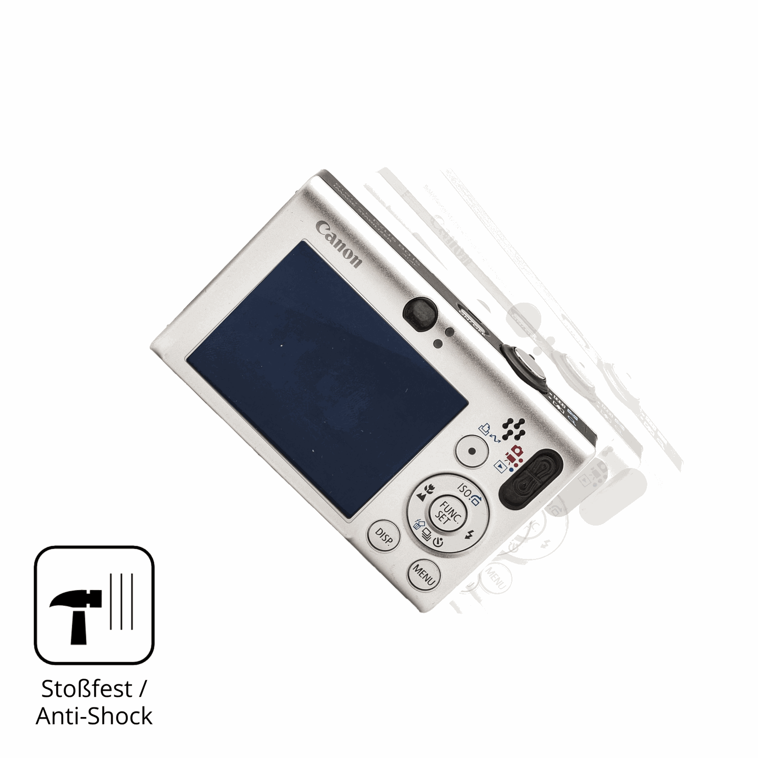 Schutz gegen Kratzer auf dem Canon IXUS 80 IS Glas durch Schlüssel, Stöße gegen die Tischkante oder Stürze
