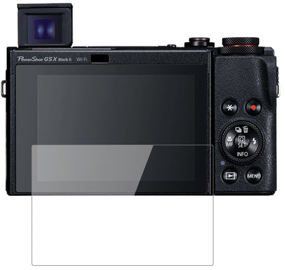 CanonPowerShot G5X Mark II mit aufgebrachter dipos Flex Schutzfolie, glasklare Darstellung ohne Einschränkungen