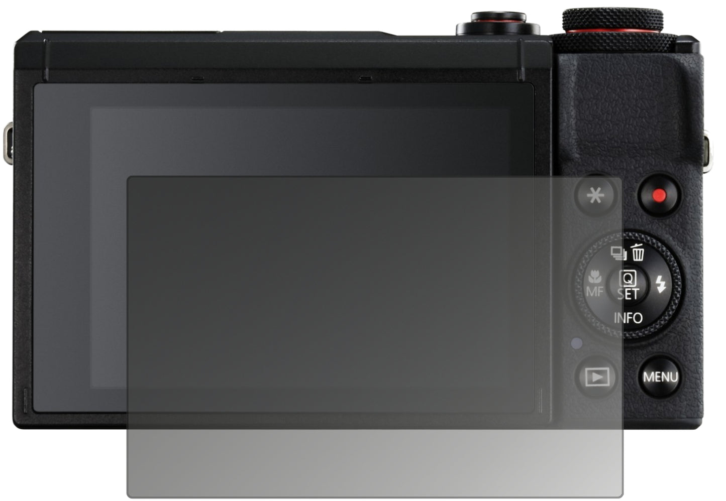 Blickschutzfolie von dipos passend für Canon PowerShot G7X Mark III, präziser Zuschnitt und blasenfrei montiert