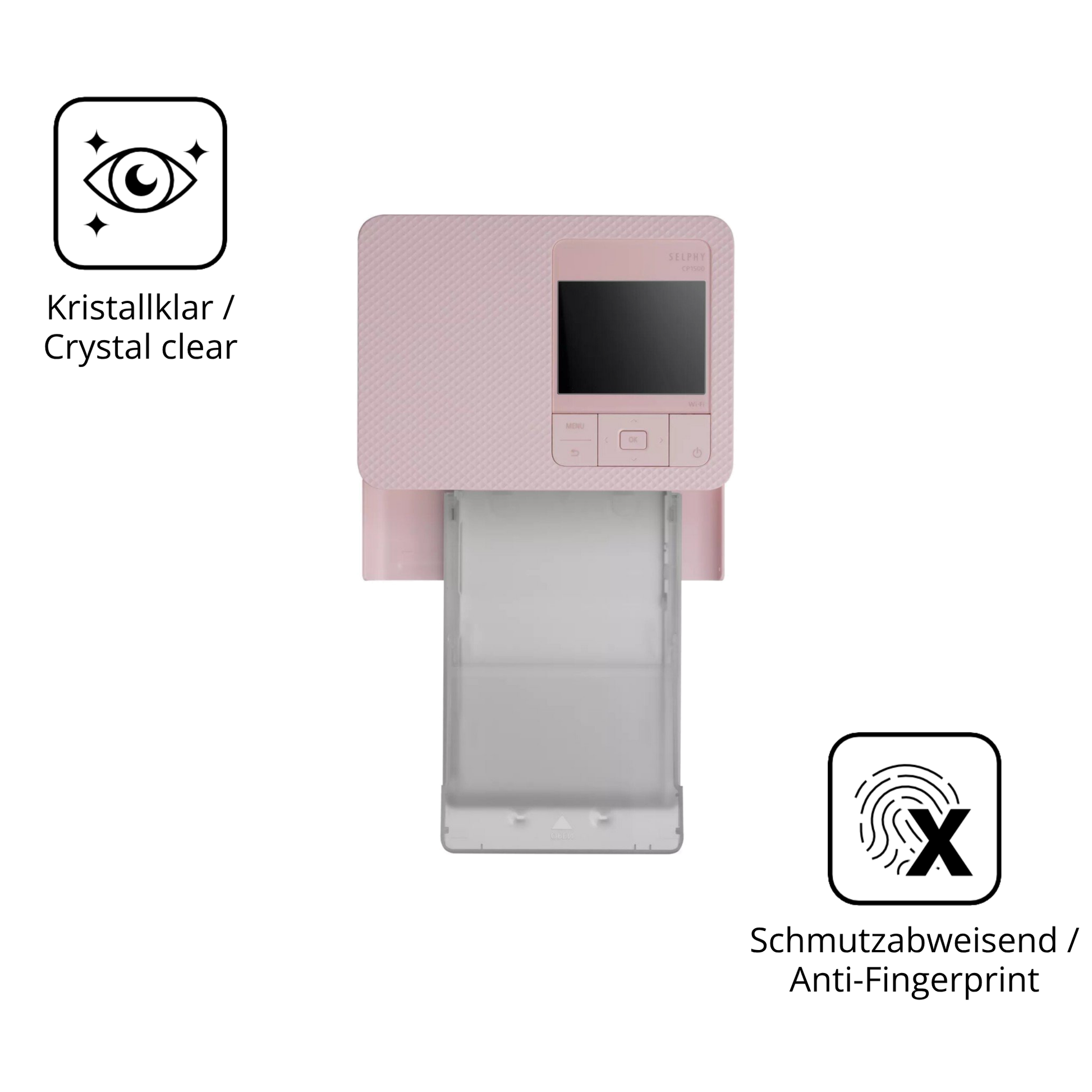 Flexible TPU-Folie passend zugeschnitten für Canon Selphy CP1500 Mini, vollständige Abdeckung