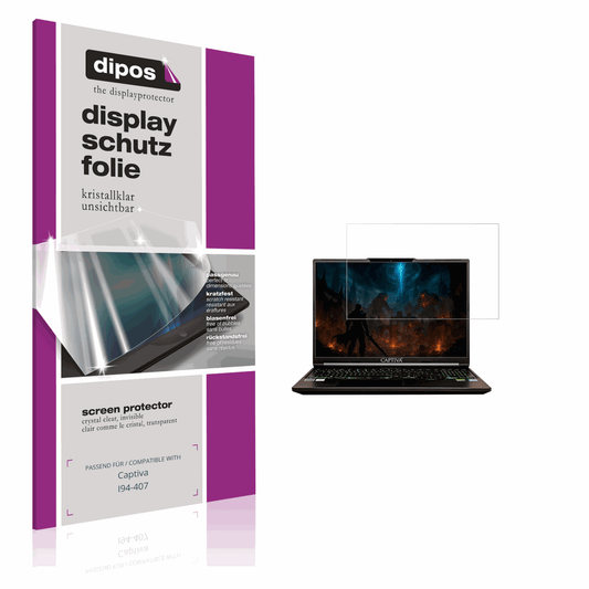 Klare Displayschutzfolie von dipos passend für Captiva I94-407, präziser Zuschnitt und blasenfrei montiert