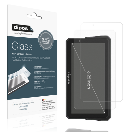 Matte Displayschutzfolie von dipos passend für Carpuride W602BS, 9H kratzfest und blasenfrei montiert