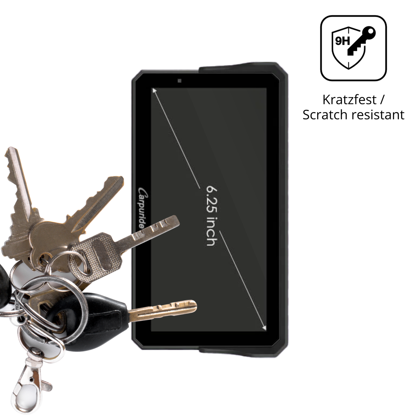 dipos Displayschutz für Carpuride W602BS, transparente Oberfläche, perfekte Passform auch für die Rundungen