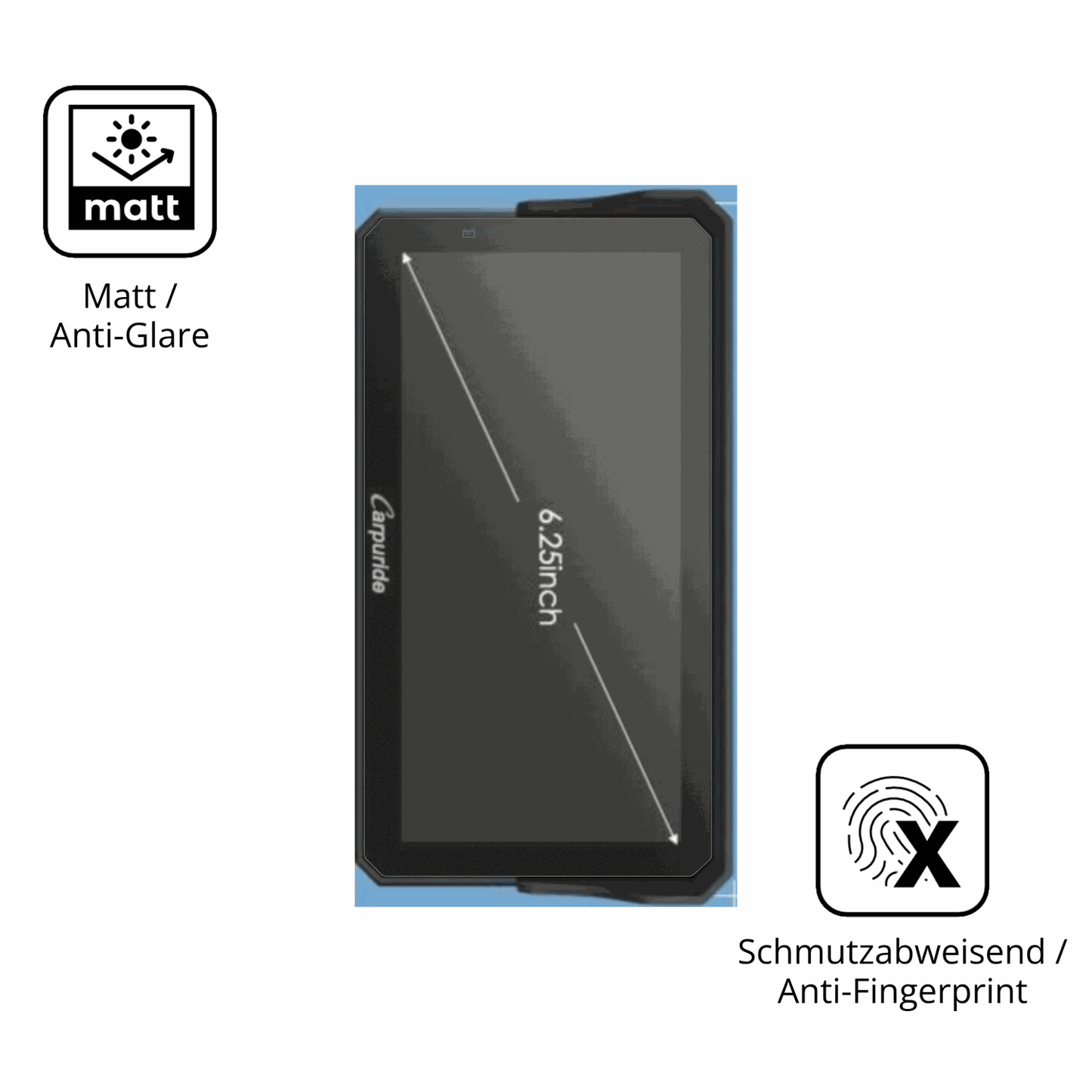 2x Screen Protector for Carpuride W602BS Pro Protection Anti Glare dipos