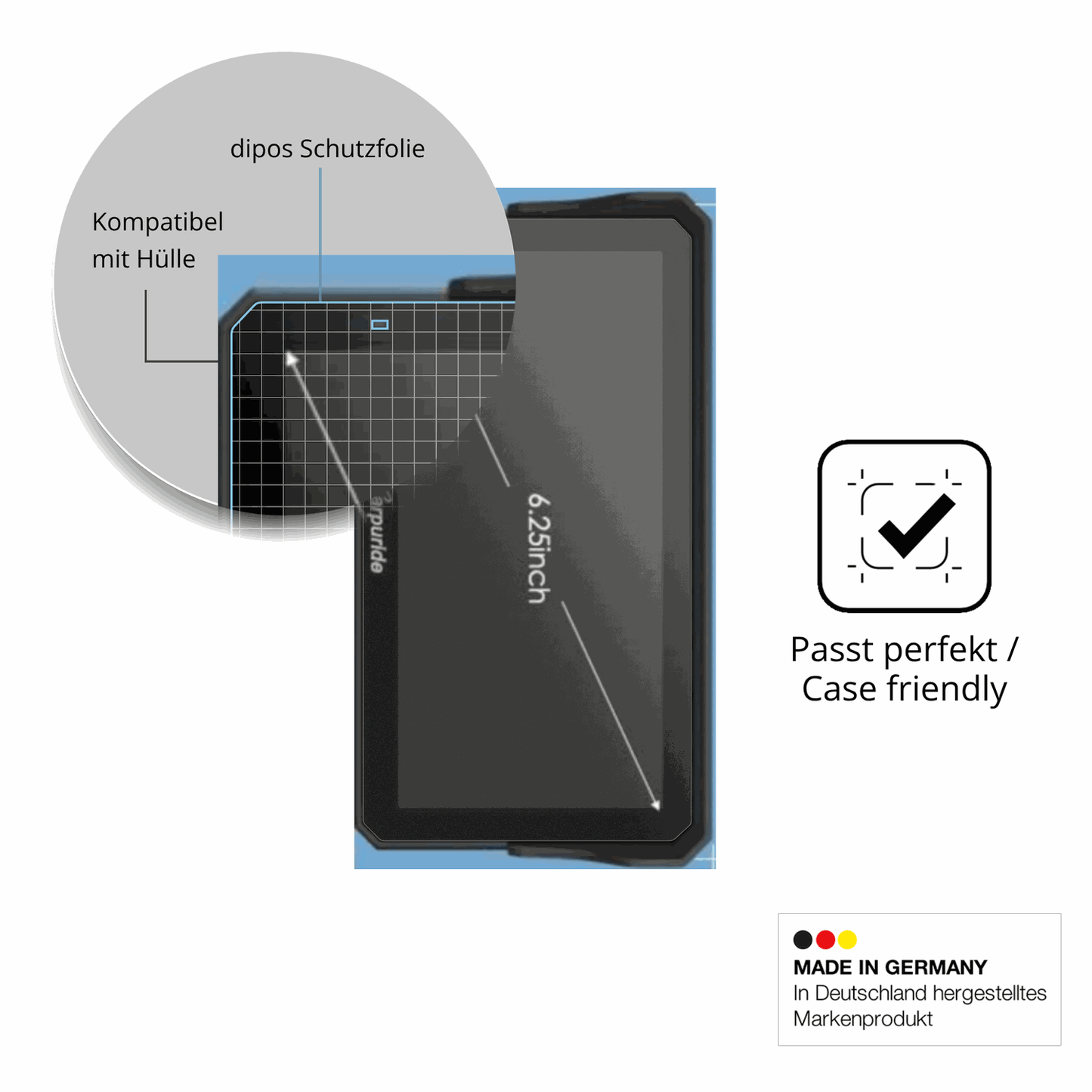 2x Screen Protector for Carpuride W602BS Pro Protection Anti Glare dipos
