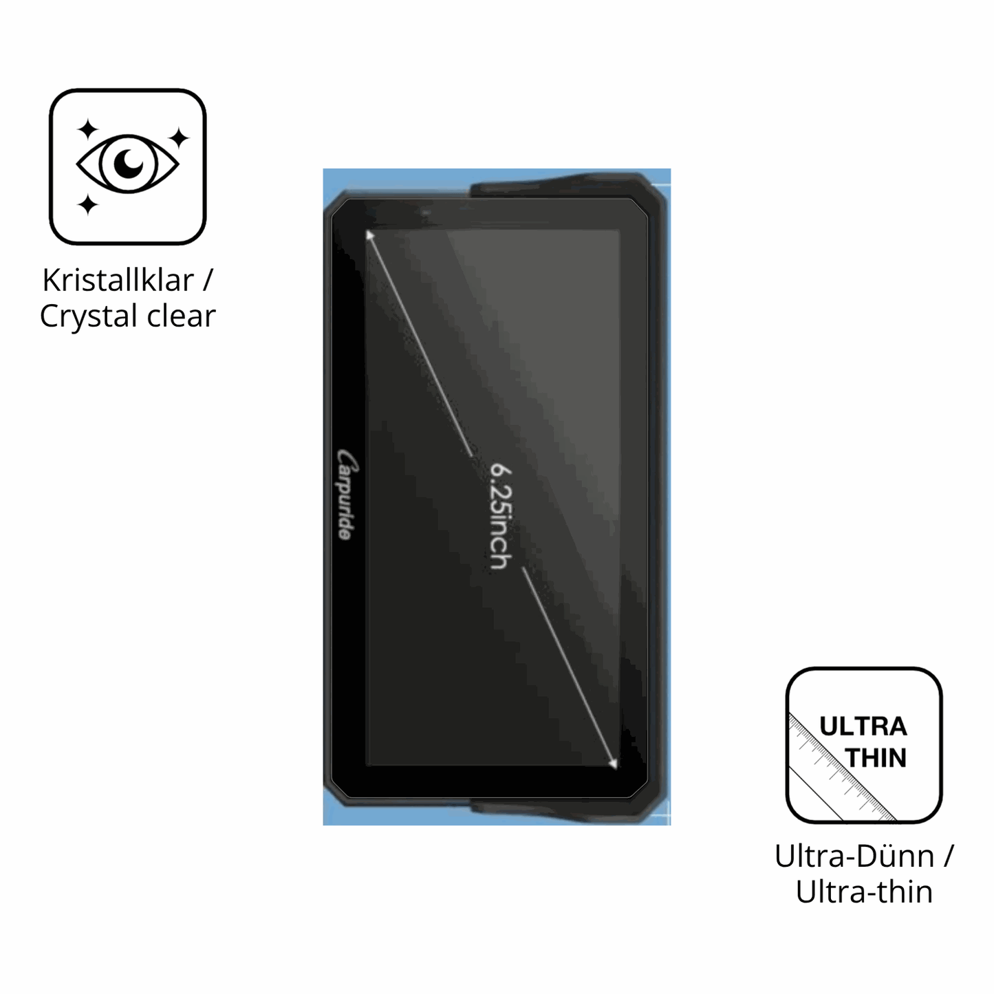 2x Screen Protector for Carpuride W602BS Pro Protection Crystal Clear dipos