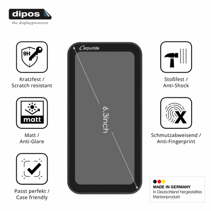 2x Screen Protector for Carpuride W603B 6.3 Zoll matte Flexible Glass 9H dipos