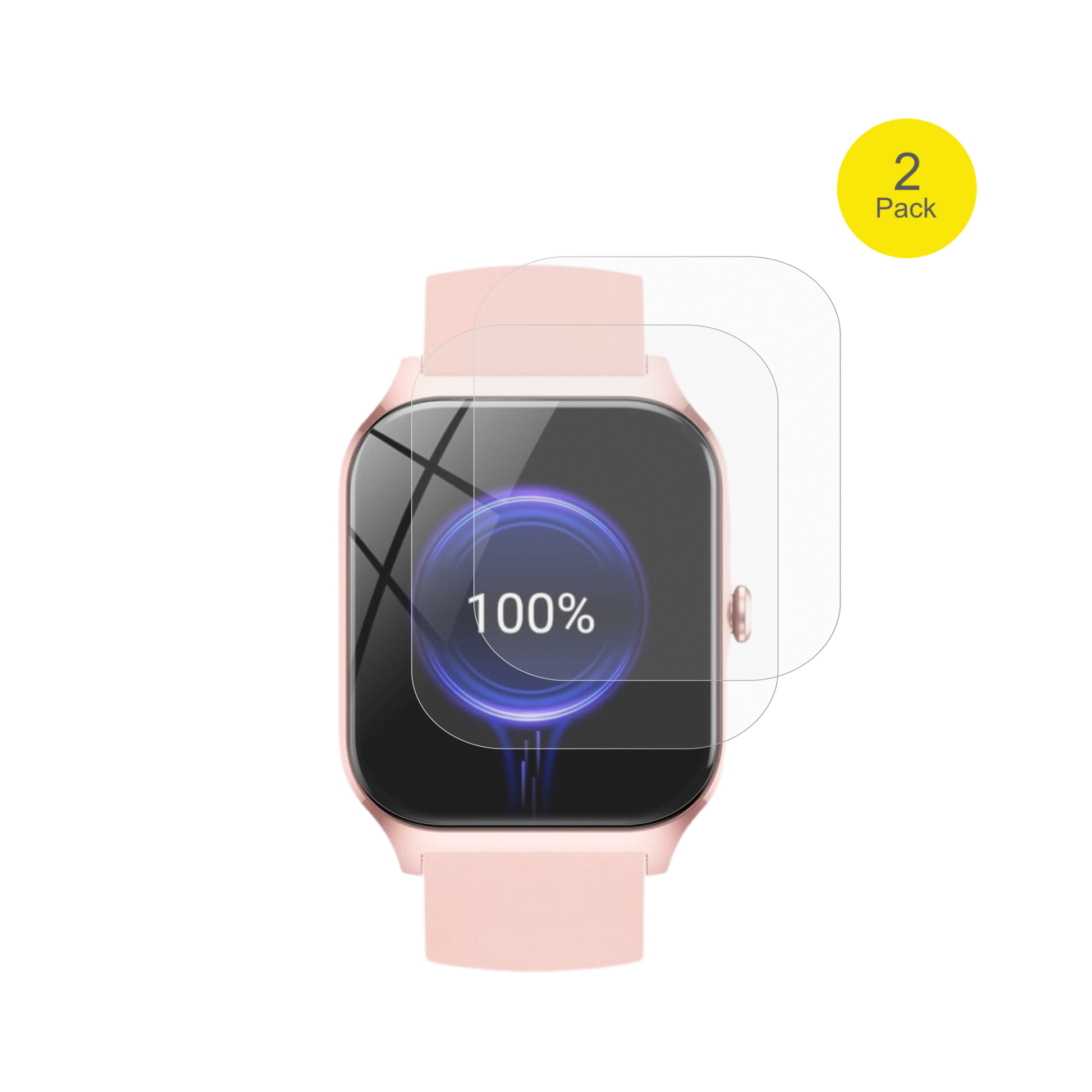 cascho1.85 damen smartwatch mit aufgebrachter dipos Flex Schutzfolie, glasklare Darstellung ohne Einschränkungen