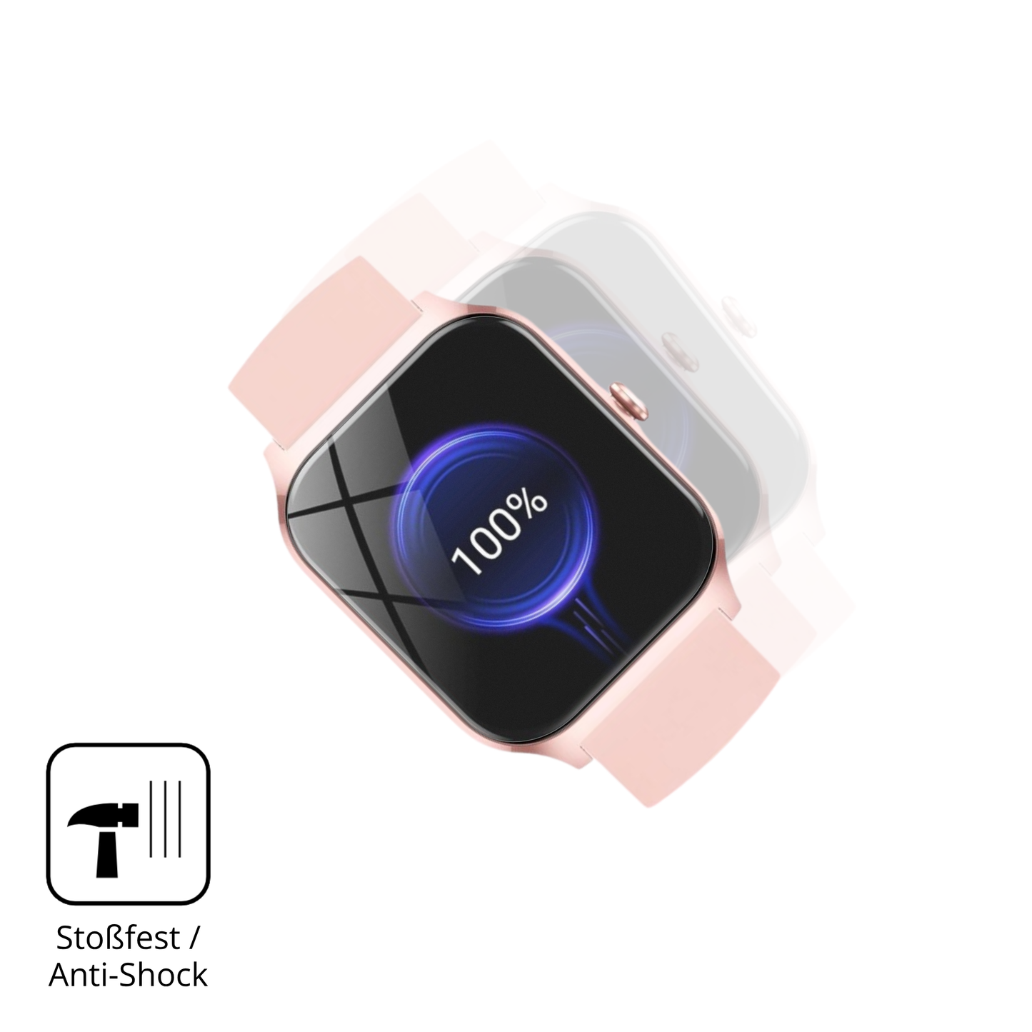 Schutz gegen Kratzer auf dem cascho1.85 damen smartwatch Glas durch Schlüssel, Stöße gegen die Tischkante oder Stürze