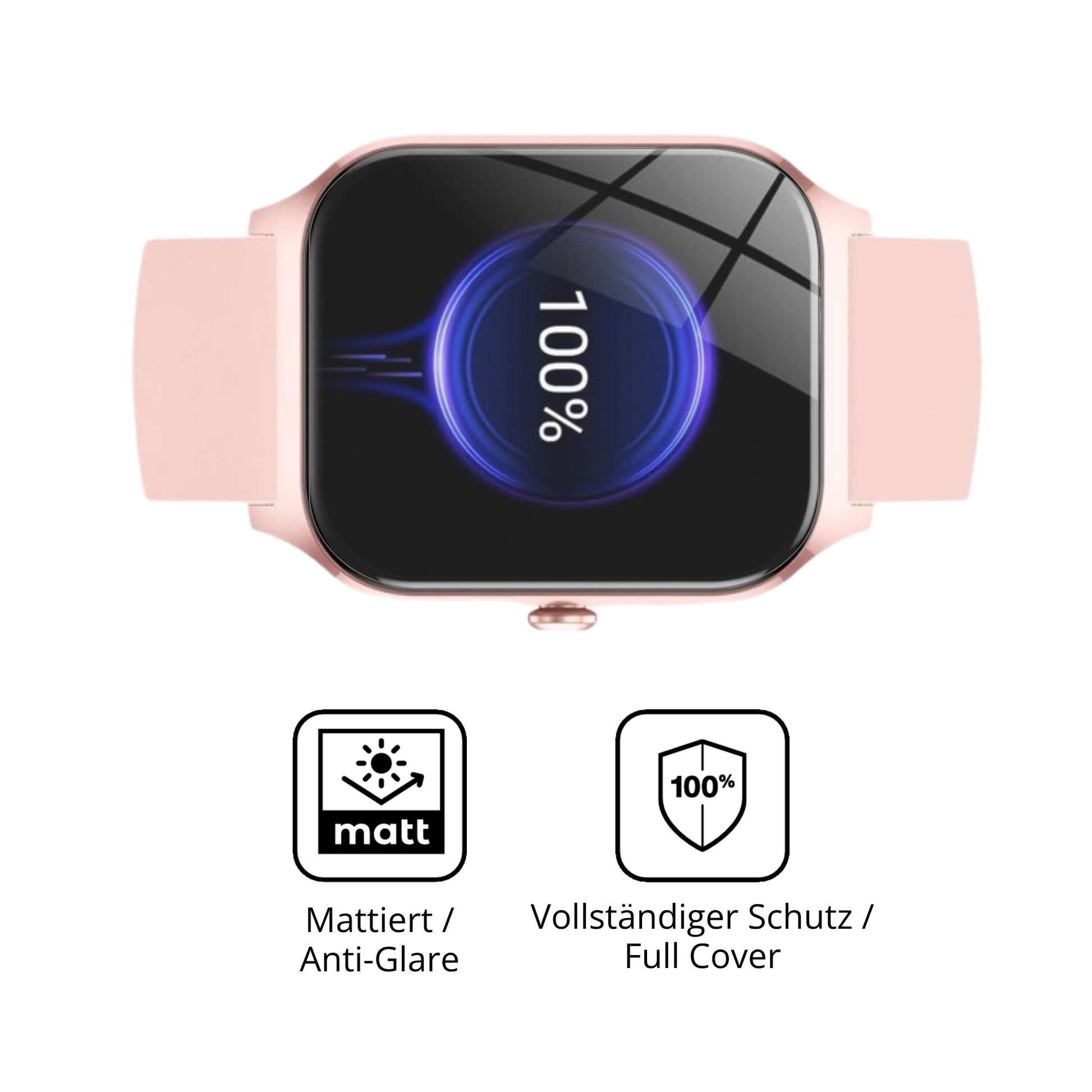 Flexible TPU-Folie passend zugeschnitten für cascho1.85 damen smartwatch, vollständige Abdeckung
