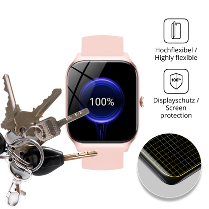 dipos Displayschutz für cascho1.85 damen smartwatch, transparente Oberfläche, geringe Dicke und perfekte Passform