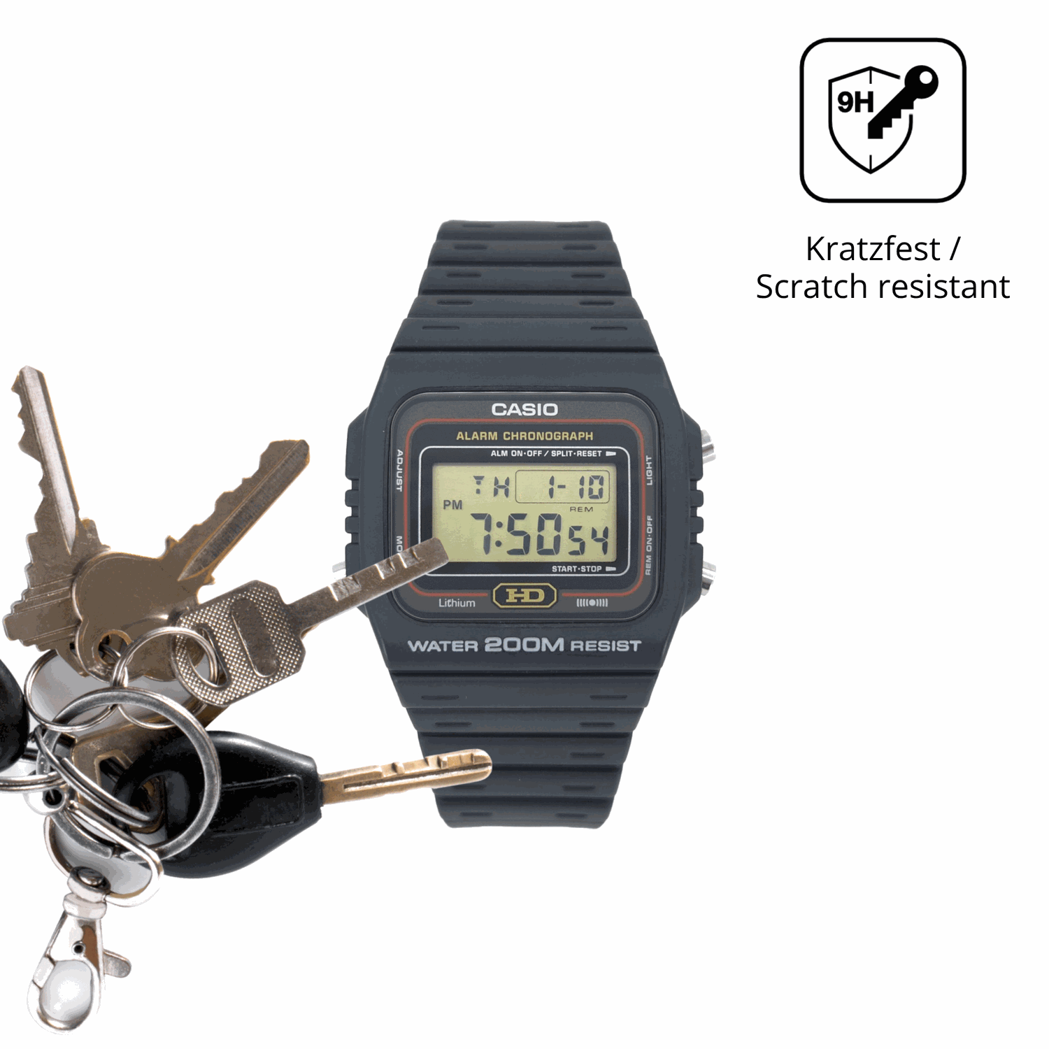 dipos Displayschutz für Casio DW-260, mattierte Oberfläche, robuste Festigkeit und perfekte Passform