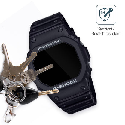 dipos Displayschutz für Casio G-Shock DW-5000R-1A, transparente Oberfläche, perfekte Passform auch für die Rundungen