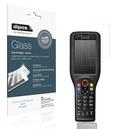 Klare Displayschutzfolie von dipos passend für Casio DT-X450, 9H kratzfest und blasenfrei montiert