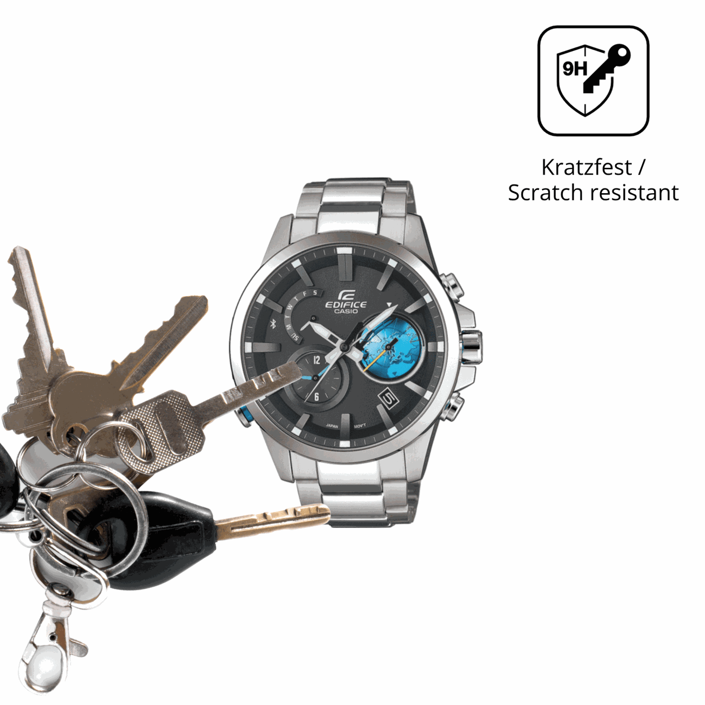 dipos Displayschutz für Casio Edifice EQB-600D, mattierte Oberfläche, robuste Festigkeit und perfekte Passform