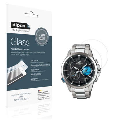 Klare Displayschutzfolie von dipos passend für Casio Edifice EQB-600D, 9H kratzfest und blasenfrei montiert