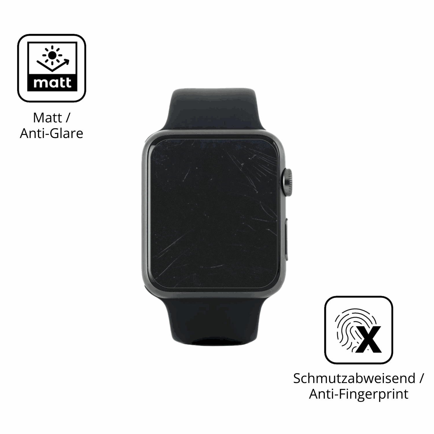 Dünne und entspiegelnde Folie passend zugeschnitten für Casio G-Shock GM-2100M