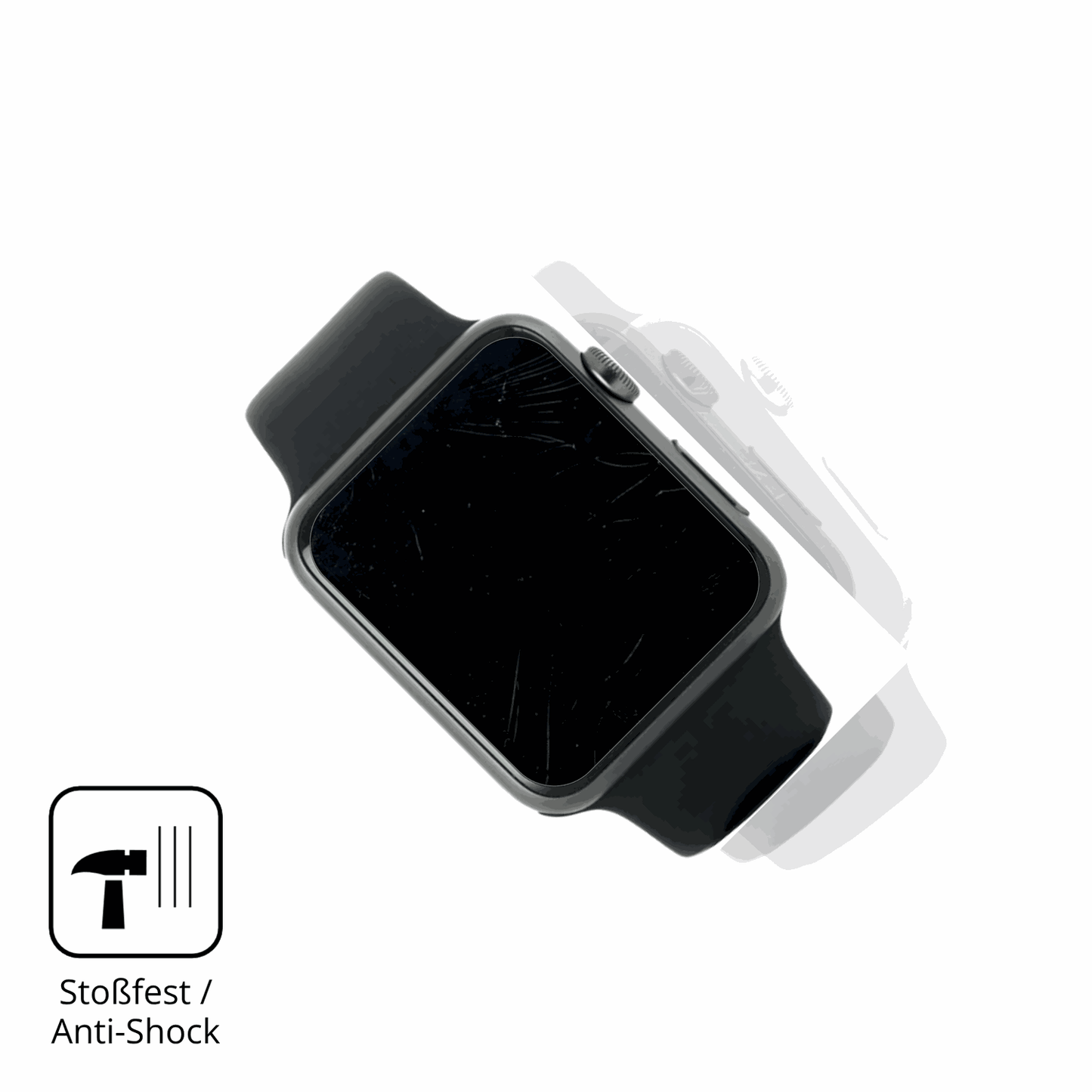 Schutz gegen Kratzer auf dem Casio G-Shock GM-2100M Glas durch Schlüssel, Stöße gegen die Tischkante oder Stürze