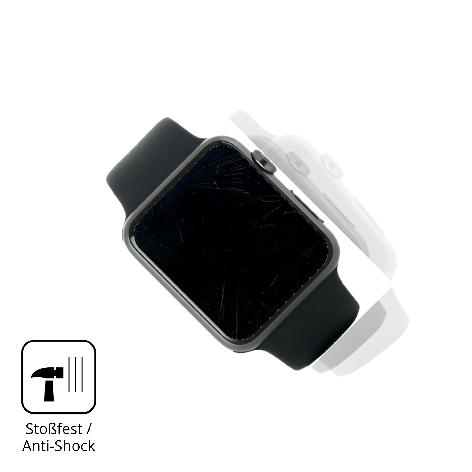 Schutz gegen Kratzer auf dem Casio G-Shock GM-2100M Glas durch Schlüssel, Stöße gegen die Tischkante oder Stürze