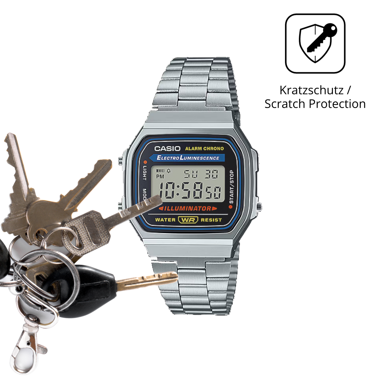 6x Schutzfolie matt für Casio Iconic A168WA-1 Display-Schutzfolie