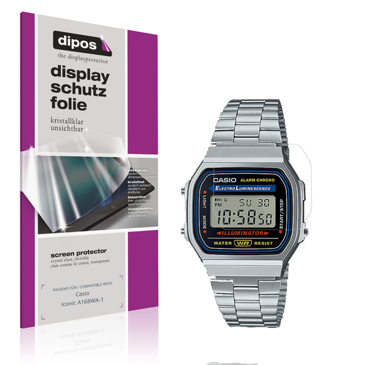 6x Schutzfolie klar für Casio Iconic A168WA-1 Display-Schutzfolie