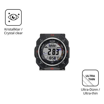 Dünne und klare Folie passend zugeschnitten für Casio Pro Trek PRG-69