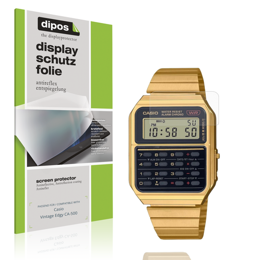 Matte Displayschutzfolie von dipos passend für casiovintage edgy ca-500, präziser Zuschnitt und blasenfrei montiert