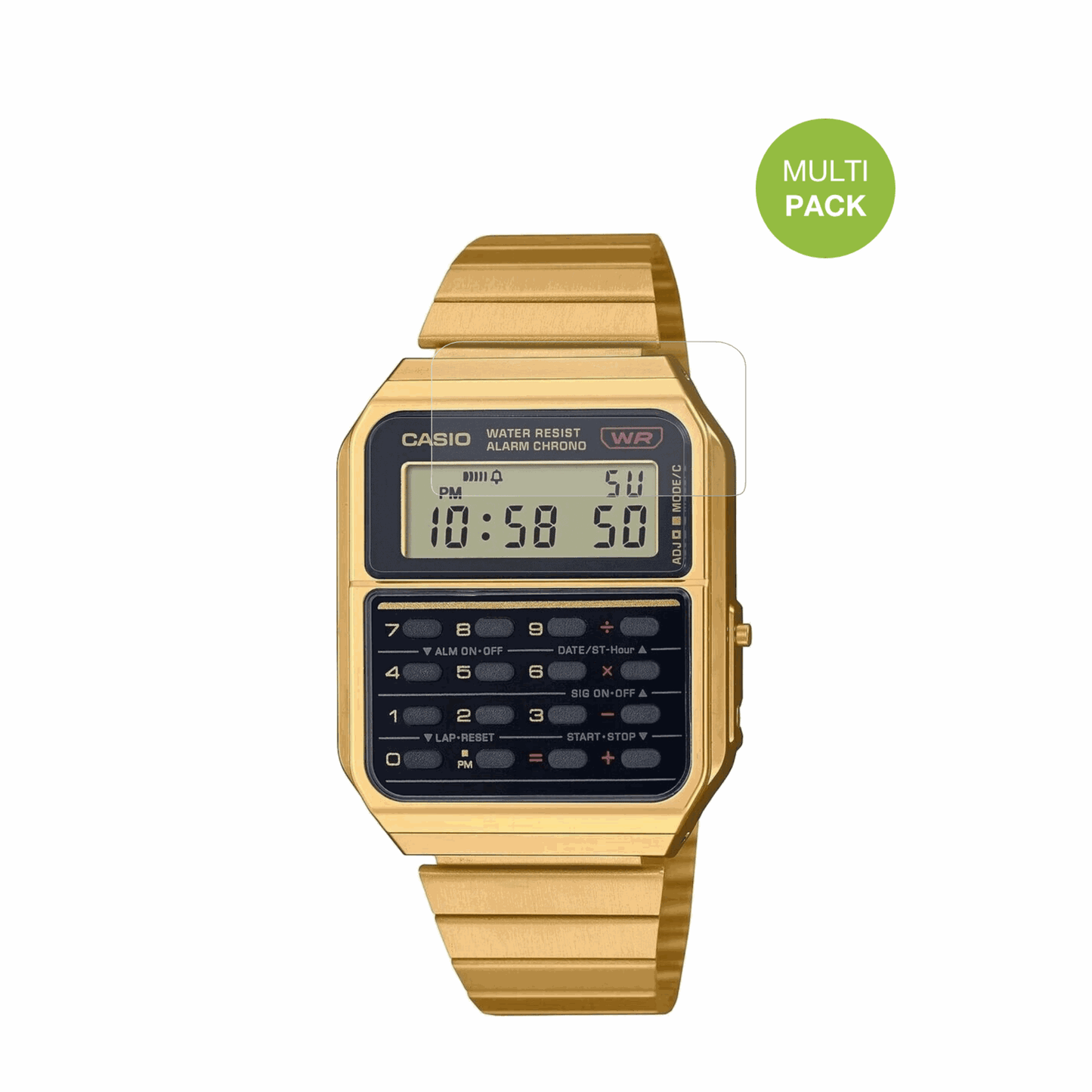 casiovintage edgy ca-500 mit aufgebrachter dipos Displayschutzfolie, die lästige Fingerabdrücke minimiert