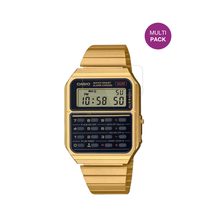 casiovintage edgy ca-500 mit aufgebrachter dipos Displayschutzfolie, glasklare Darstellung ohne Einschränkungen