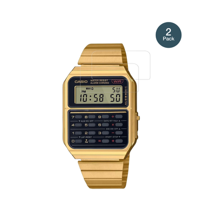 casiovintage edgy ca-500 mit aufgebrachter dipos Flex Schutzfolie, glasklare Darstellung ohne Einschränkungen