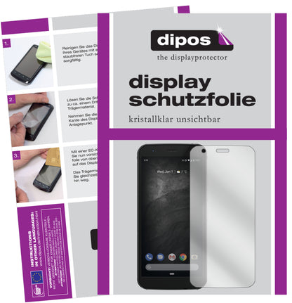 Klare Displayschutzfolie von dipos passend für Caterpillar Cat S52, präziser Zuschnitt und blasenfrei montiert