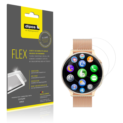 Klare Displayschutzfolie von dipos passend für CATGIFF DR03, 100% Displayabdeckung und blasenfreie Montage