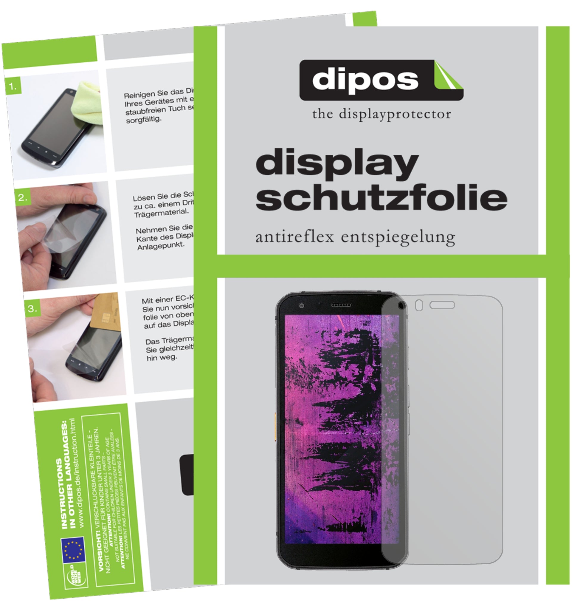 Matte Displayschutzfolie von dipos passend für Cat S62 Pro, präziser Zuschnitt und blasenfrei montiert