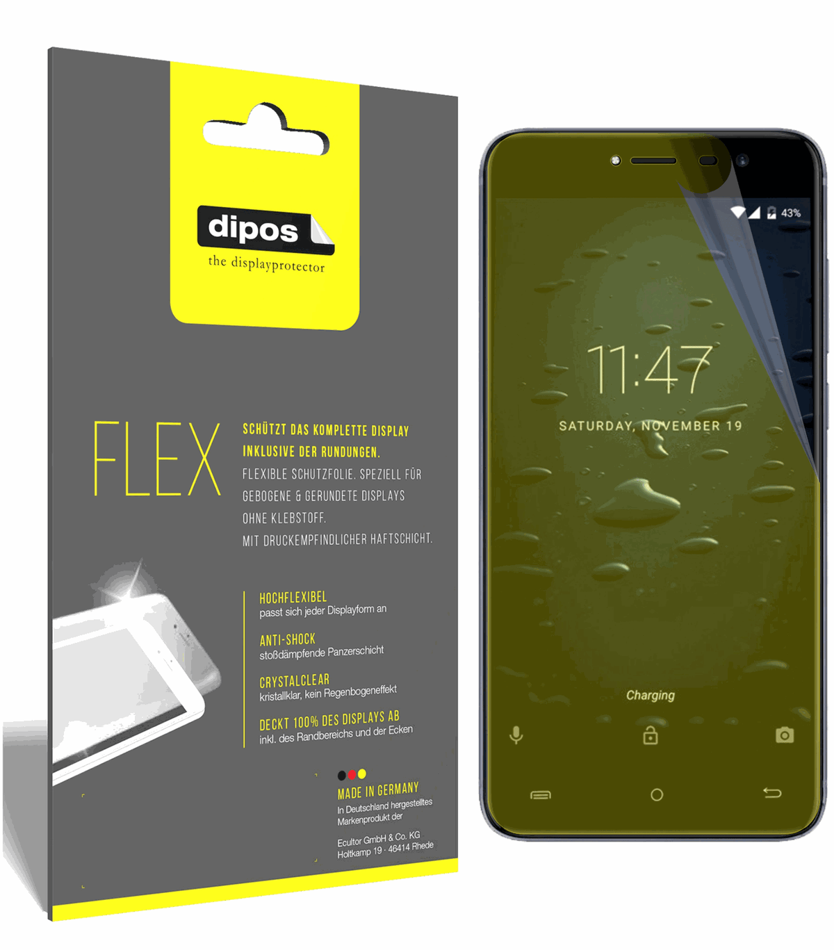 3x Screen Protector for Cubot Note Plus Protective Film covers 100% dipos Flex