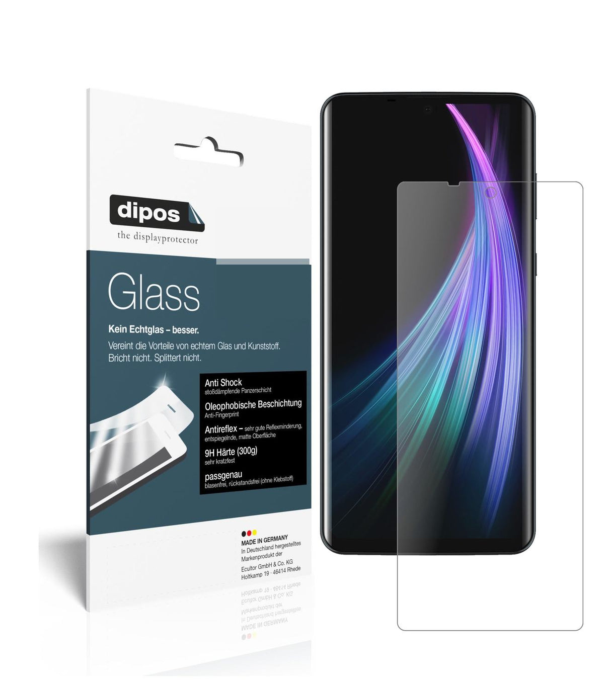 Matte Displayschutzfolie von dipos passend für Sharp Aquos Zero 2, 9H kratzfest und blasenfrei montiert