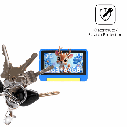 Schutz gegen Kratzer auf dem Bufo Kids Tablet 7 Zoll Glas durch Schlüssel oder Ähnliches