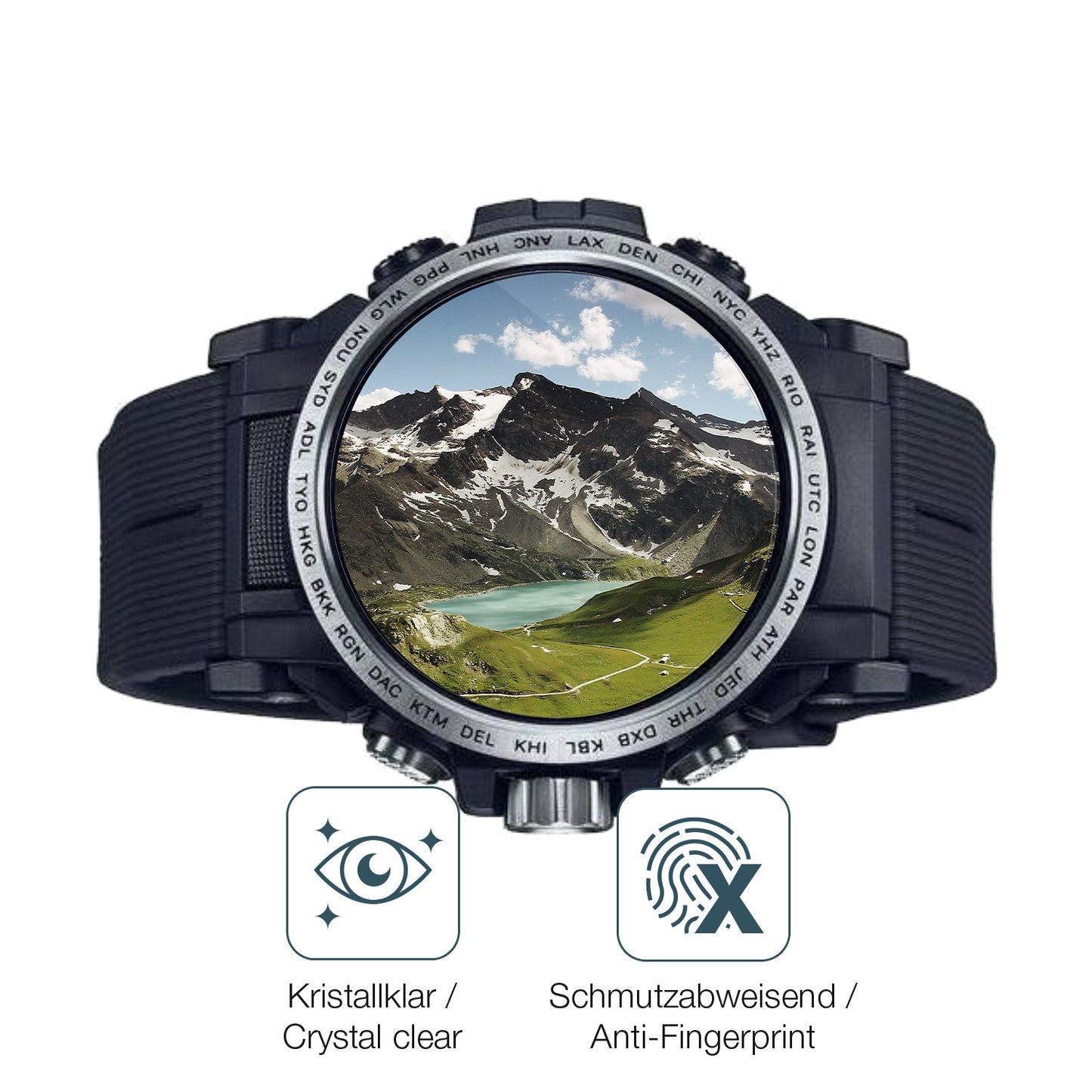 Flexible TPU-Folie passend zugeschnitten für Casio Pro Trek PRW-61, vollständige Abdeckung