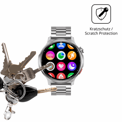 Schutz gegen Kratzer auf dem Fitdafit 1.52 Zoll Smartwatch Glas durch Schlüssel oder Ähnliches