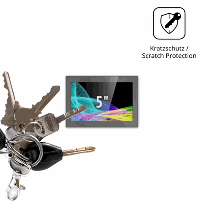 Schutz gegen Kratzer auf dem HMI Ultratronik Glass Touch Front 5 Zoll Glas durch Schlüssel oder Ähnliches