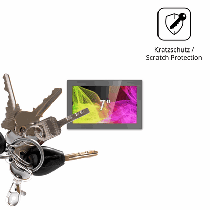 Schutz gegen Kratzer auf dem HMI Ultratronik Glass Touch Front 7 Zoll Glas durch Schlüssel oder Ähnliches
