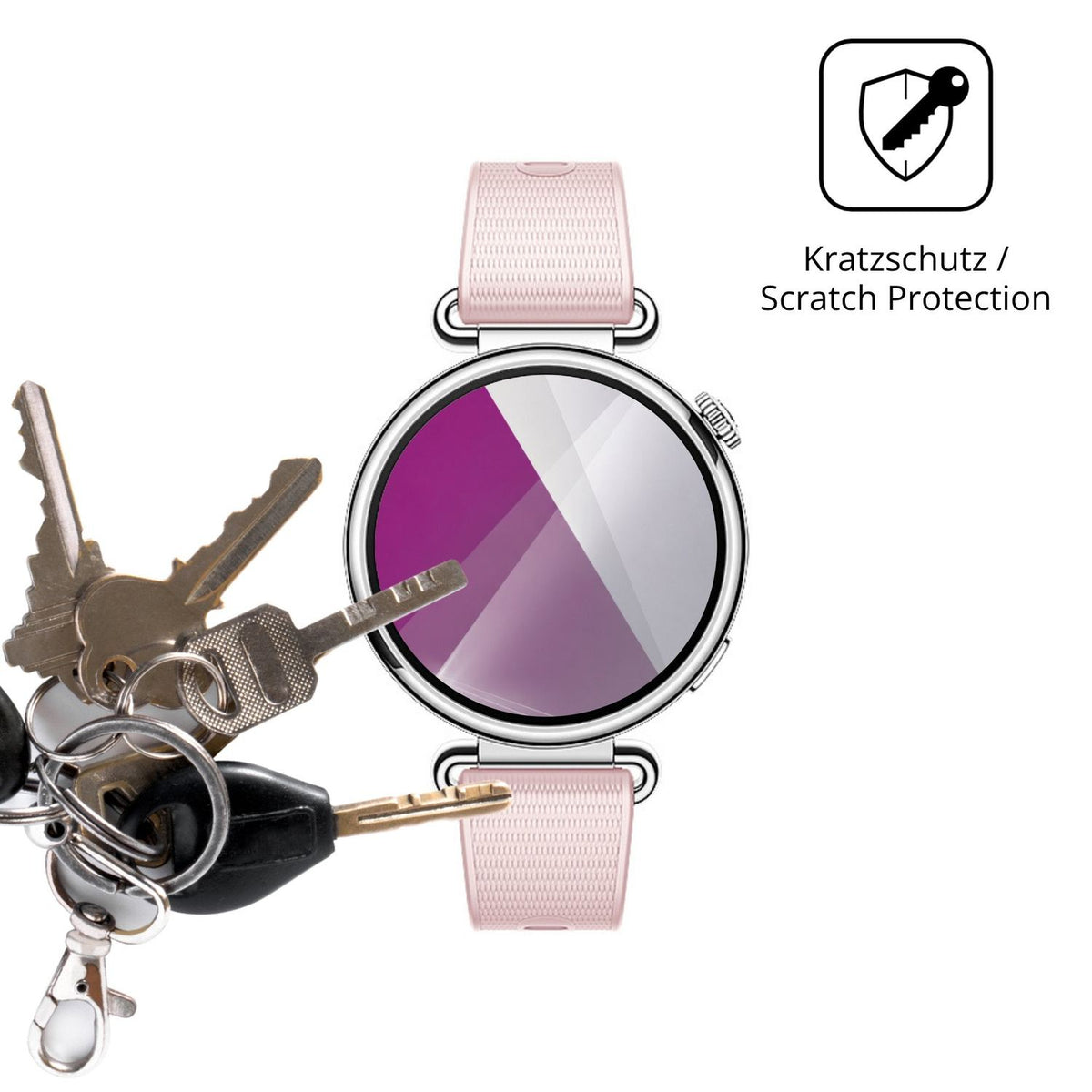 Schutz gegen Kratzer auf dem Huawei Watch GT 7 41 mm Glas durch Schlüssel oder Ähnliches