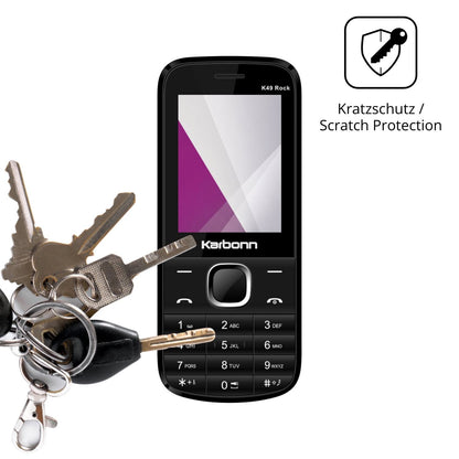 Schutz gegen Kratzer auf dem Karbonn K49 Rock Glas durch Schlüssel oder Ähnliches