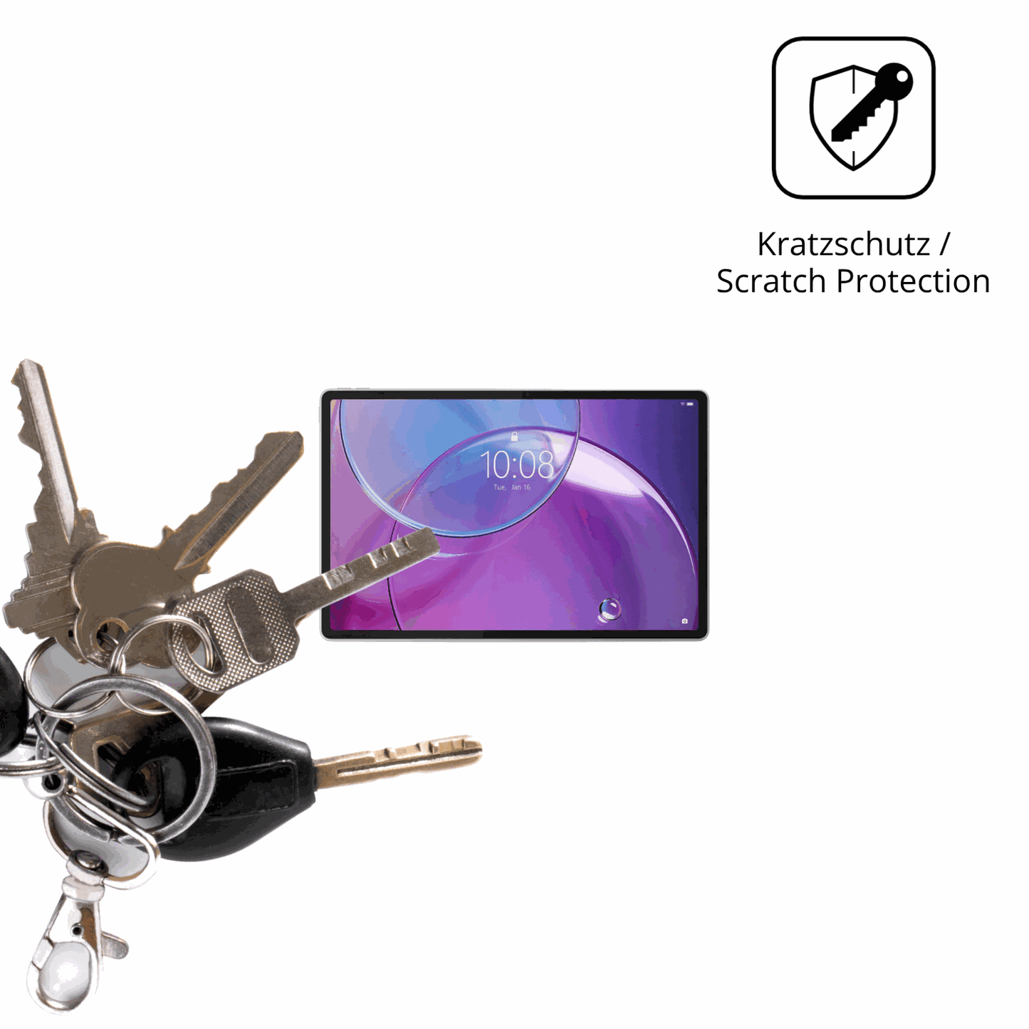 Schutz gegen Kratzer auf dem Lenovo Idea Tab Pro Gen 2 13 Zoll Glas durch Schlüssel oder Ähnliches