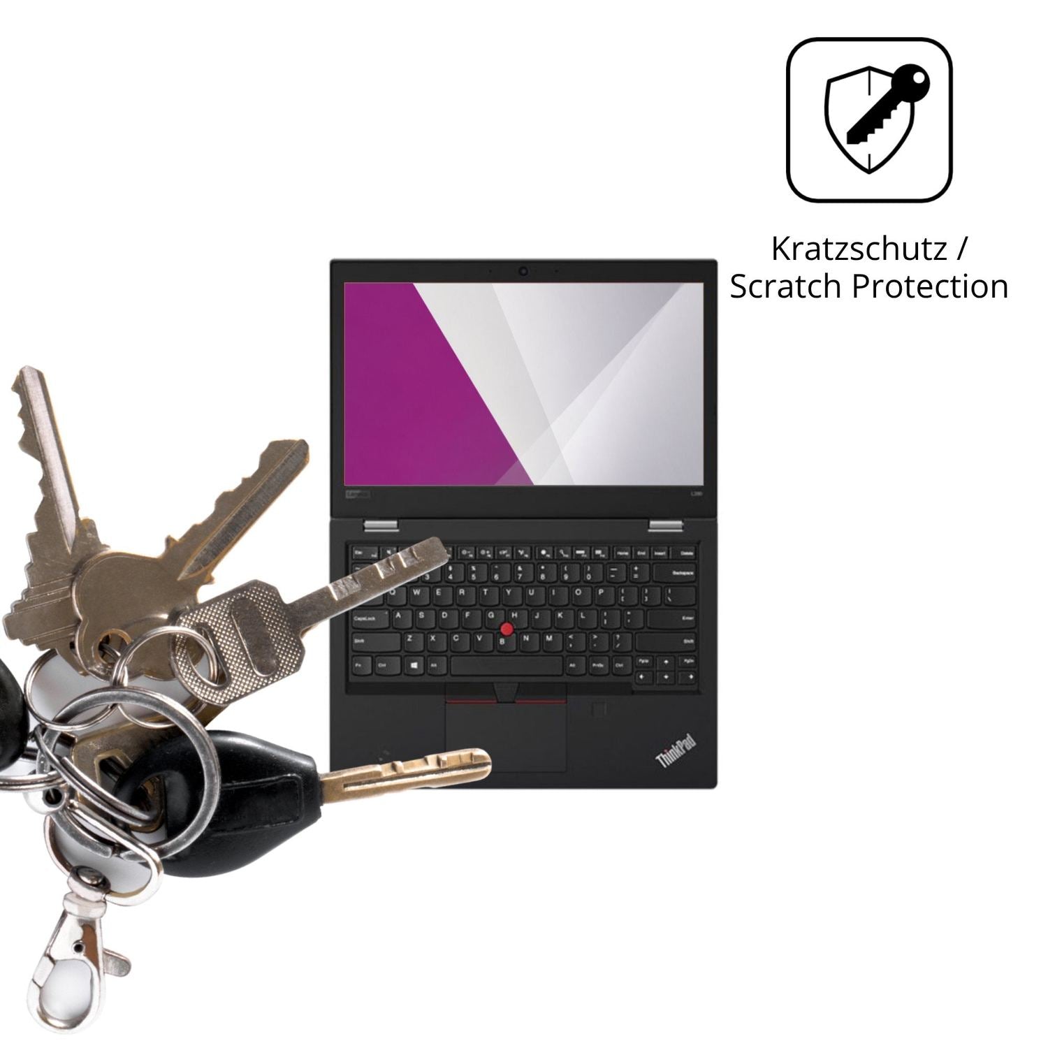 Schutz gegen Kratzer auf dem Lenovo Thinkpad L380 Yoga Glas durch Schlüssel oder Ähnliches