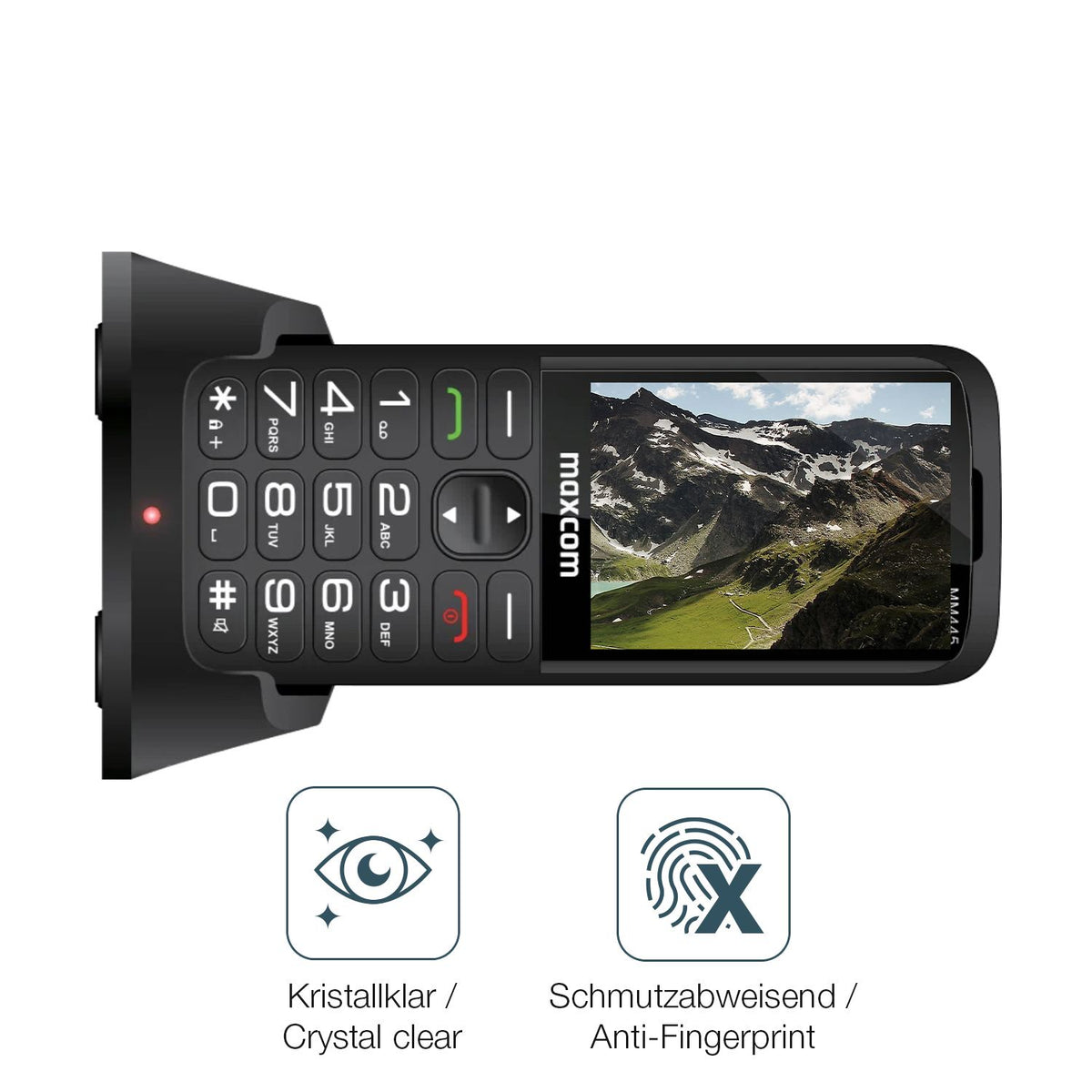 Schutz gegen Kratzer auf dem MaxCom Comfort MM445 4G Glas durch Schlüssel oder Ähnliches