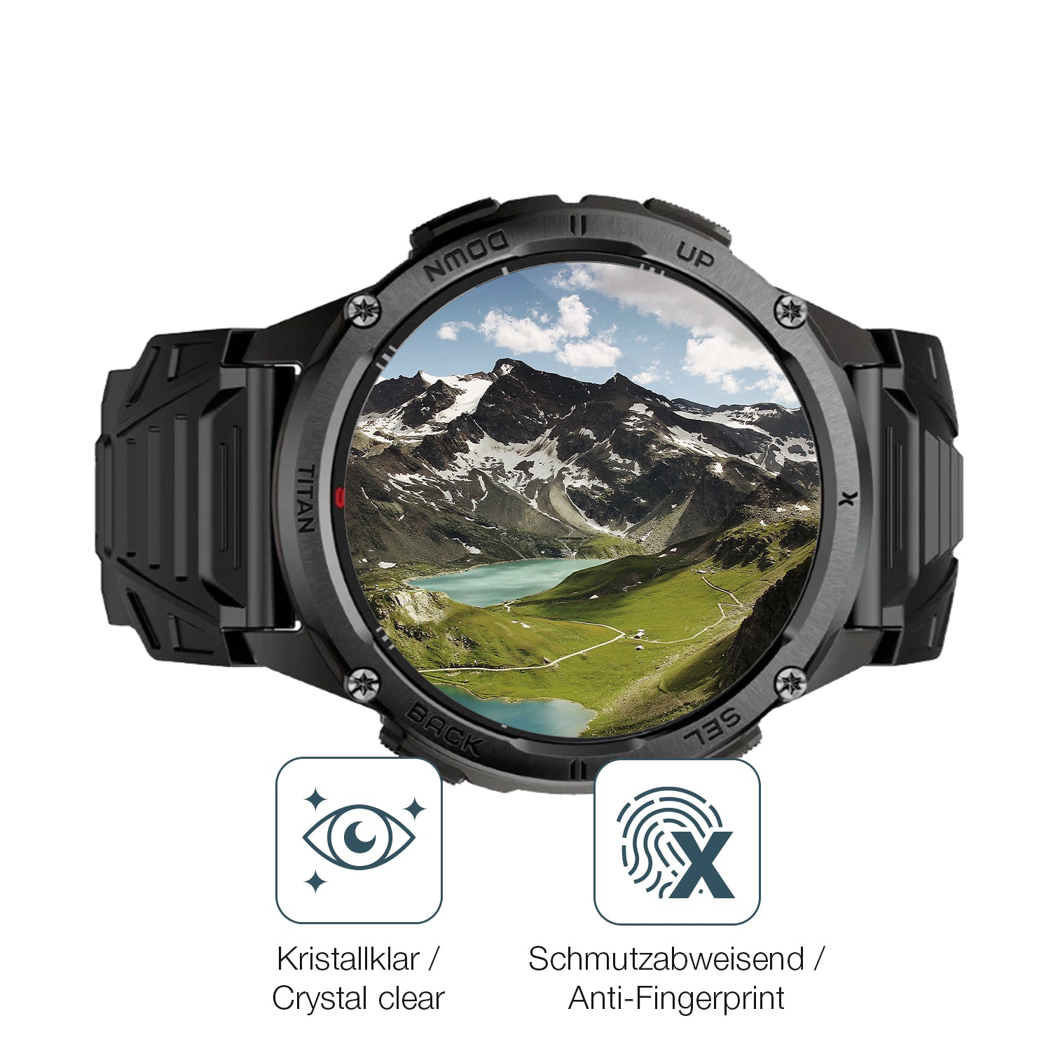Flexible TPU-Folie passend zugeschnitten für MaxCom Titan Chronos GPS, vollständige Abdeckung
