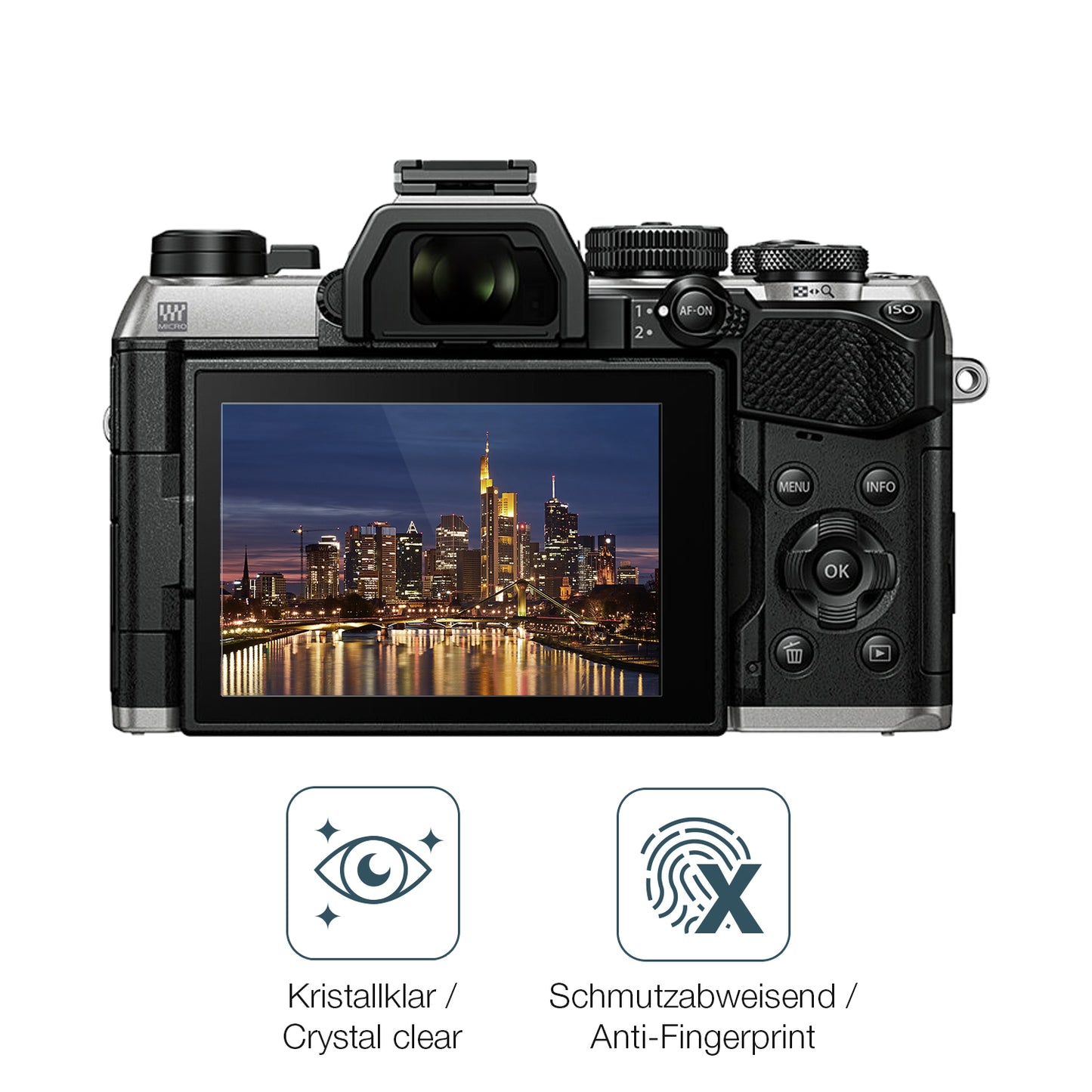 Flexible TPU-Folie passend zugeschnitten für Olympus OM System OM-5 Mark II, vollständige Abdeckung